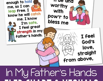 In My Father&#39;s Hands Flip Chart Visual Aids Singing Time Primary Song Father&#39;s Day Illustrations Lyrics LDS Singing Time Blake Gillette PDF