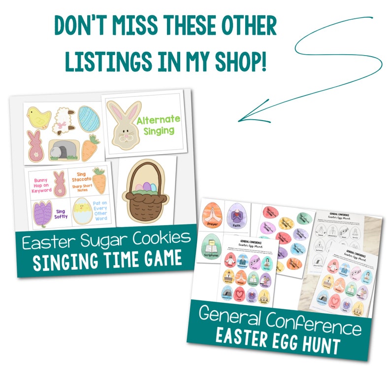 Easter Bingo & Connect 4 Singing Time Printable Review Game Lesson Plan Teaching Song Kids Activities LDS Primary Music Leaders Holiday Idea image 10