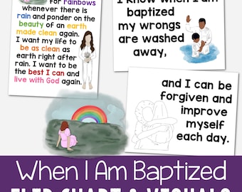 When I Am Baptized Flip Chart & Visual Aids Teach Come Follow Me Song Slideshow Black and White Color Printable Primary 2023 LDS
