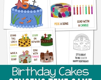 Birthday Cake Singing Time Game LDS Primary Music Leader Activity PDF Printable Lesson Plan Happy Birthday Party New Year Song Review Idea