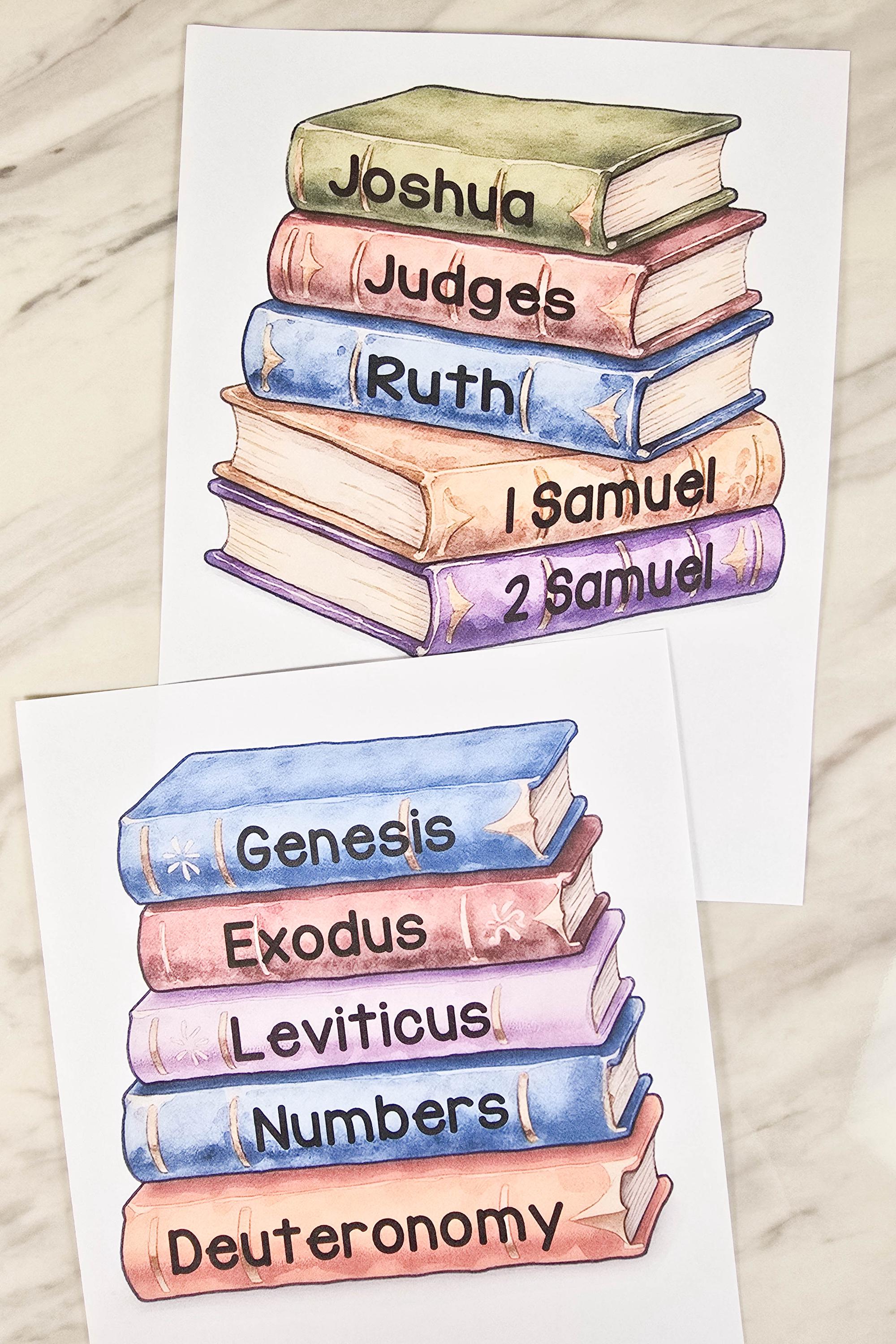 Old Testament Bulletin Board Bookshelf Books of the Bible Printable ...