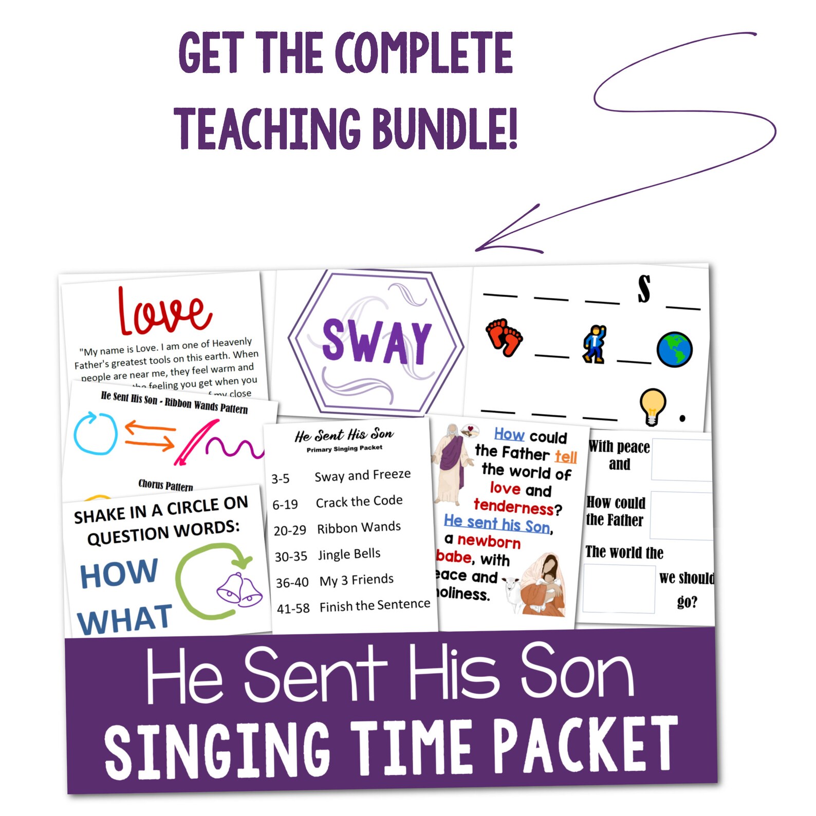 He Sent His Son Flip Chart & Visual Aids Teach Come Follow Me Song