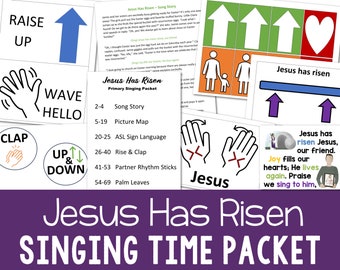 Jesus Has Risen Singing Time Ideas Bundle LDS Primary Music Leaders Singing Time Activities Printable Song 2023 Come Follow Me Lesson Plans