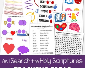 As I Search the Holy Scriptures Teaching Ideas 8 Activities Singing Time LDS Hymn Lesson Plan Visuals Come Follow Me Primary Music Leaders