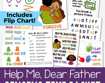 Help Me Dear Father Singing Time Packet 7 Teaching Ideas & Flip Chart Printable PDF Lesson Plans Visual Aids LDS Primary Music Leaders