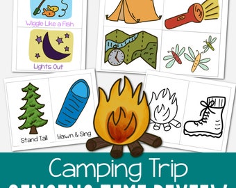 Camping Trip Review Game Summer or Father's Day Singing Time Ways to Sing Primary Songs PDF Lesson Plan Printable Kids Activity Classroom