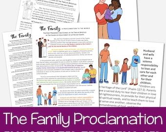 The Family Proclamation Illustrated Visual Aids Teaching LDS Printable Lesson Ideas PDF Primary Sunday School Seminary FHE Come Follow Me