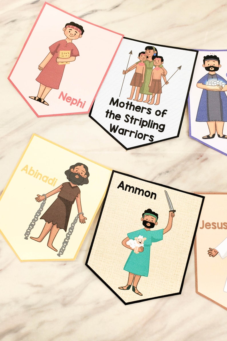 People of the Book of Mormon Hero Banner Printable Bulletin Board Accents Art Decorations LDS 2024 Come Follow Me Study Aids Illustrations image 5