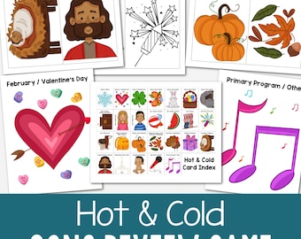 Hot & Cold Singing Time Review Game No-Prep LDS Primary Music Leader or Teacher Lesson Plan Kids Activity Holidays Occasions Printable PDF