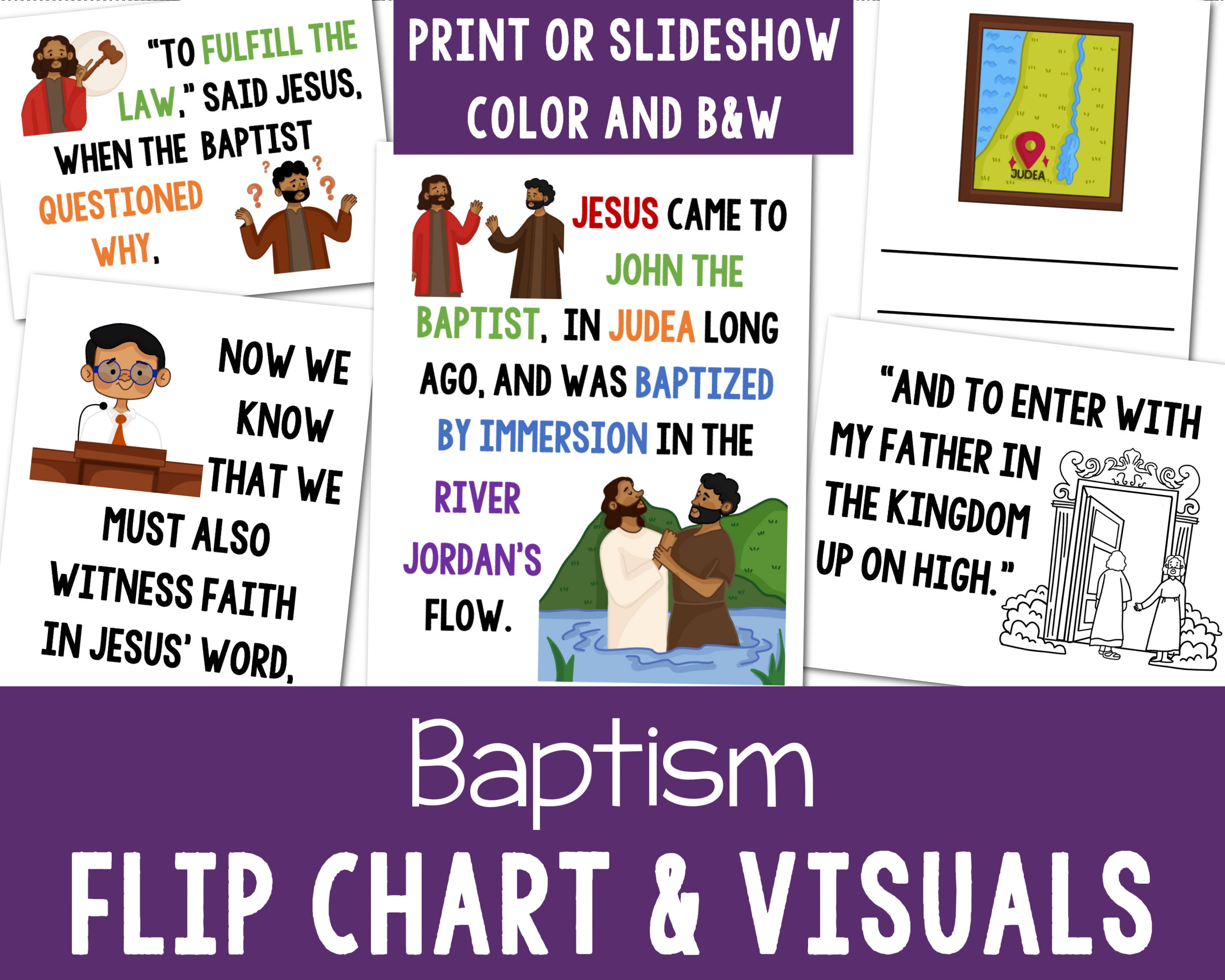 Baptism Flip Chart LDS Song Visual Aids Printable PDF Etsy
