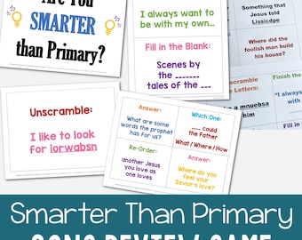 Are You Smarter Than Primary Singing Time Review Game Printable Lesson Plan LDS Primary Music Leader PDF New Year Activity Come Follow Me