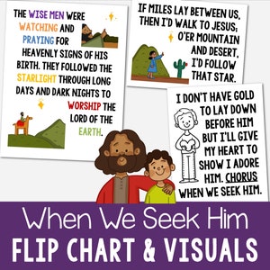 When We Seek Him Flip Chart Visual Aids Printable PDF Christmas Song Shawna Edwards & Angie Killian Primary Singing Time LDS Music Leaders