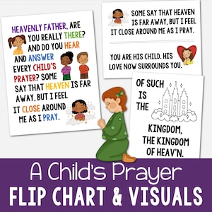 A Child&#39;s Prayer Flip Chart Visual Aids Singing Time Teach Come Follow Me Song Slideshow B/W Color PDF Printable Primary Come Follow Me LDS