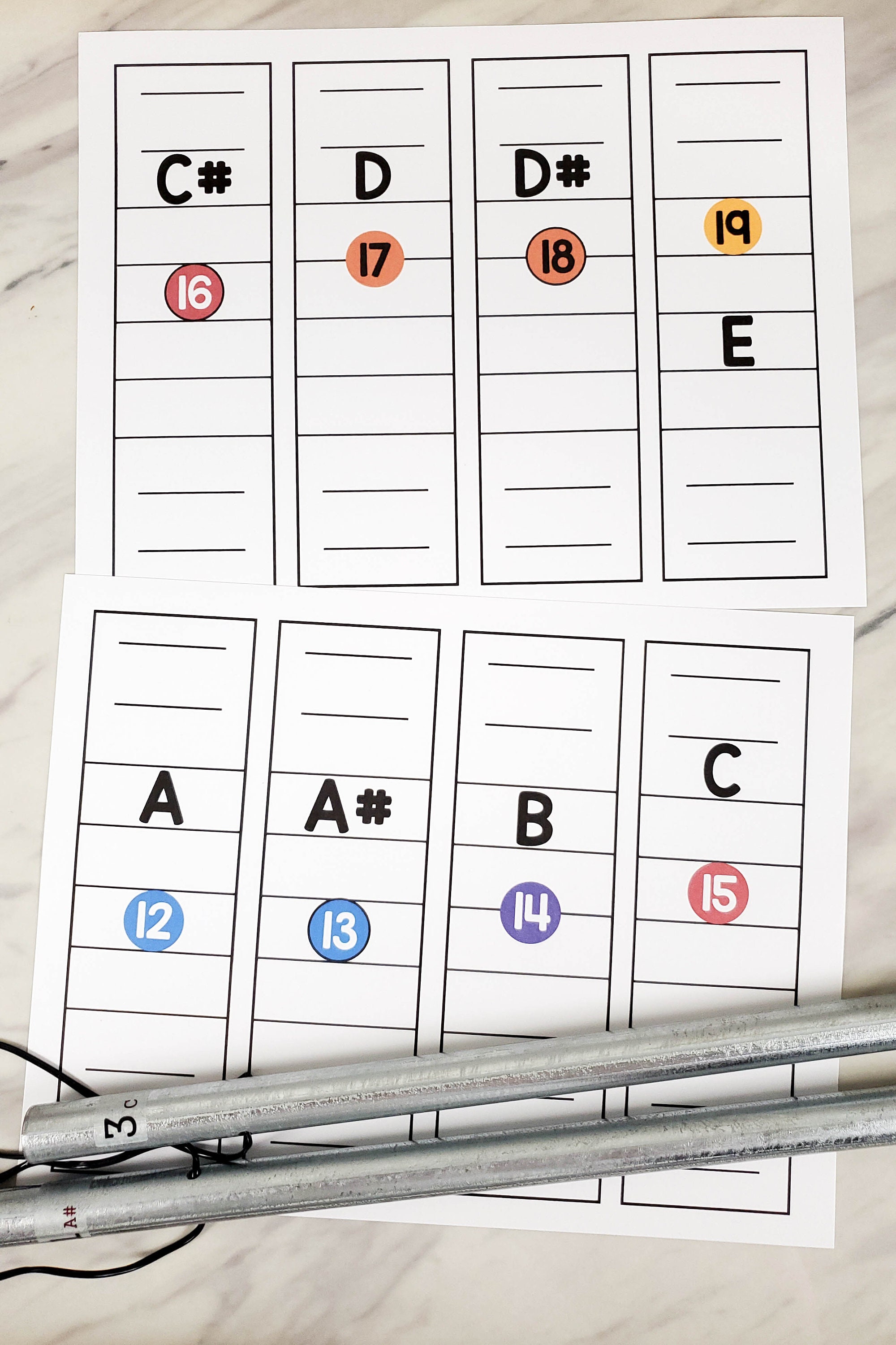 Pipe Chimes Music Note Cards for Singing Time PDF Printable Cards for ...