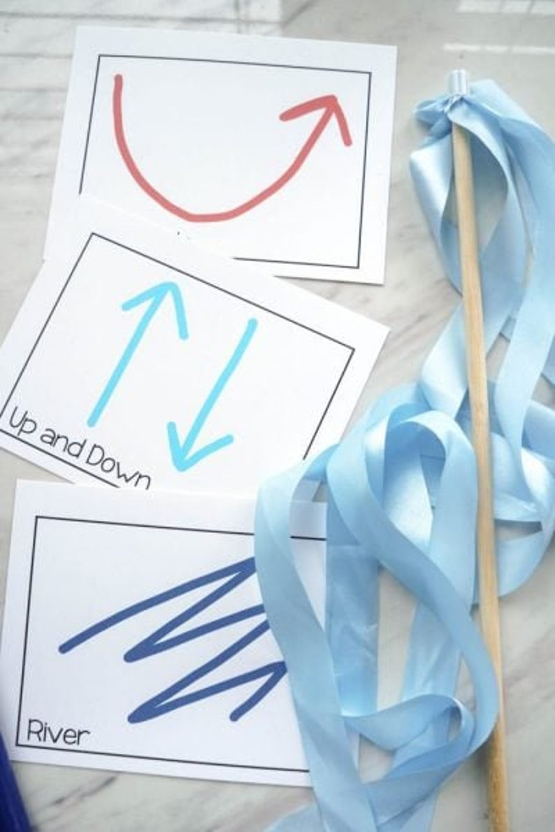 Ribbon Wands action cards printable helps for making movement patterns for singing time