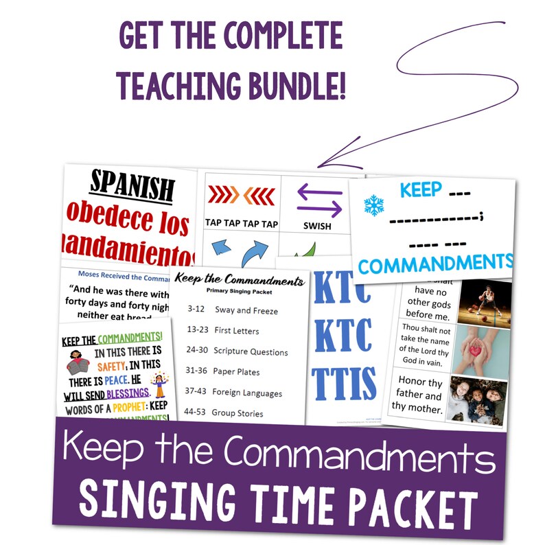 Keep the Commandments Teaching Ideas Primary Singing Time Lesson Plans 6 Activities LDS Music Leader Song Helps Printable PDF Come Follow Me image 8