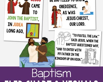 Baptism Flip Chart LDS Song Visual Aids Printable PDF Landscape and Portrait Primary Singing Time Music Leaders Helps Come Follow Me