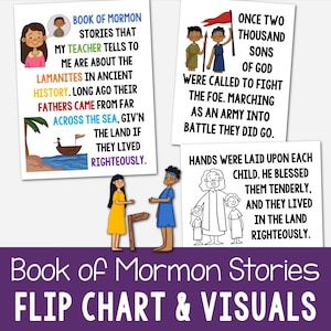 Book of Mormon Stories Flip Chart & Visual Aids Singing Time Come Follow Me Slideshow BW Color Printable PDF Primary 2024 Book of Mormon LDS image 1