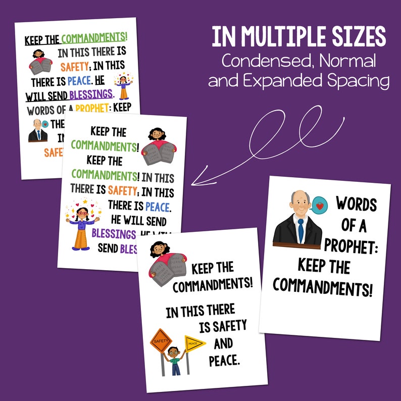 Keep the Commandments Flip Chart Visual Aids for LDS Primary Music ...