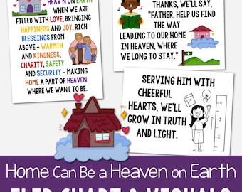 Home Can Be a Heaven on Earth Flip Chart & Visual Aids Singing Time Come Follow Me Slideshow Printable PDF Primary 2024 Book of Mormon LDS