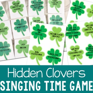 St Patrick's Day Hidden Clovers Game | Fun Singing Time or Classroom Kids Activity with Holiday jokes trivia songs and Primary challenges