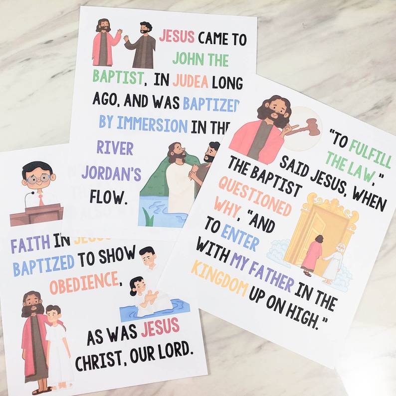 Baptism Flip Chart LDS Song Visual Aids Printable PDF Etsy