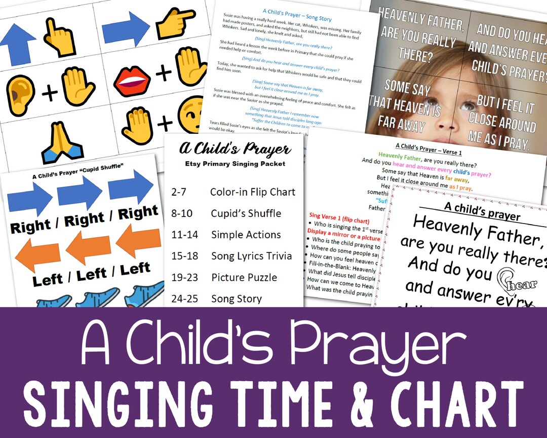 A Child's Prayer Singing Time & Flip Chart 2023 LDS Etsy