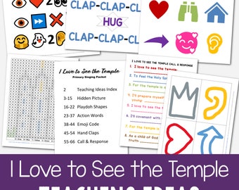 I Love to See the Temple Teaching Ideas 2024 Come Follow Me Lesson Plans LDS Primary Music Leaders Printable PDF Song Helps for Singing Time
