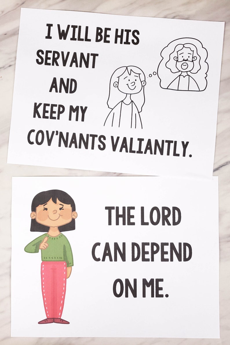 I Will Be Valiant Flip Chart Visual Aids Singing Time Come Follow Me Illustrations Lyrics Slideshow Printable PDF Primary Book of Mormon LDS image 5