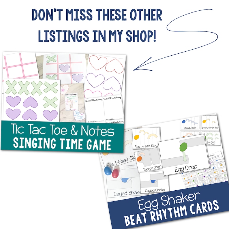 Find fun and easy singing time lessons and LDS printables in the Primary Singing Etsy shop! Tic Tac Toe and love notes plus egg shaker beat rhythm cards
