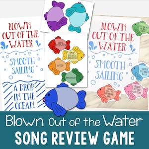 Blown Out of the Water Primary Program Review Game Singing Time Songs Activity LDS PDF Music Leader Track Learning Progress Chart Printable