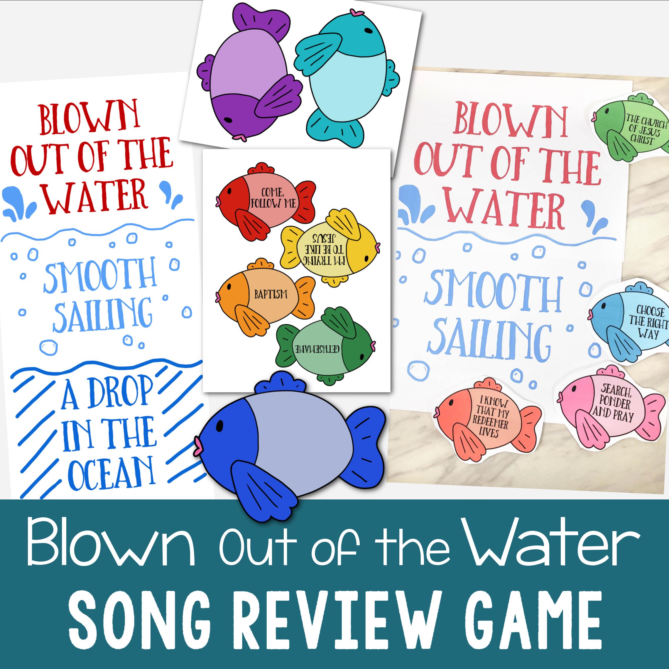 Blown Out of the Water Primary Program Review Game Singing Time Songs Activity LDS PDF Music Leader Track Learning Progress Chart Printable