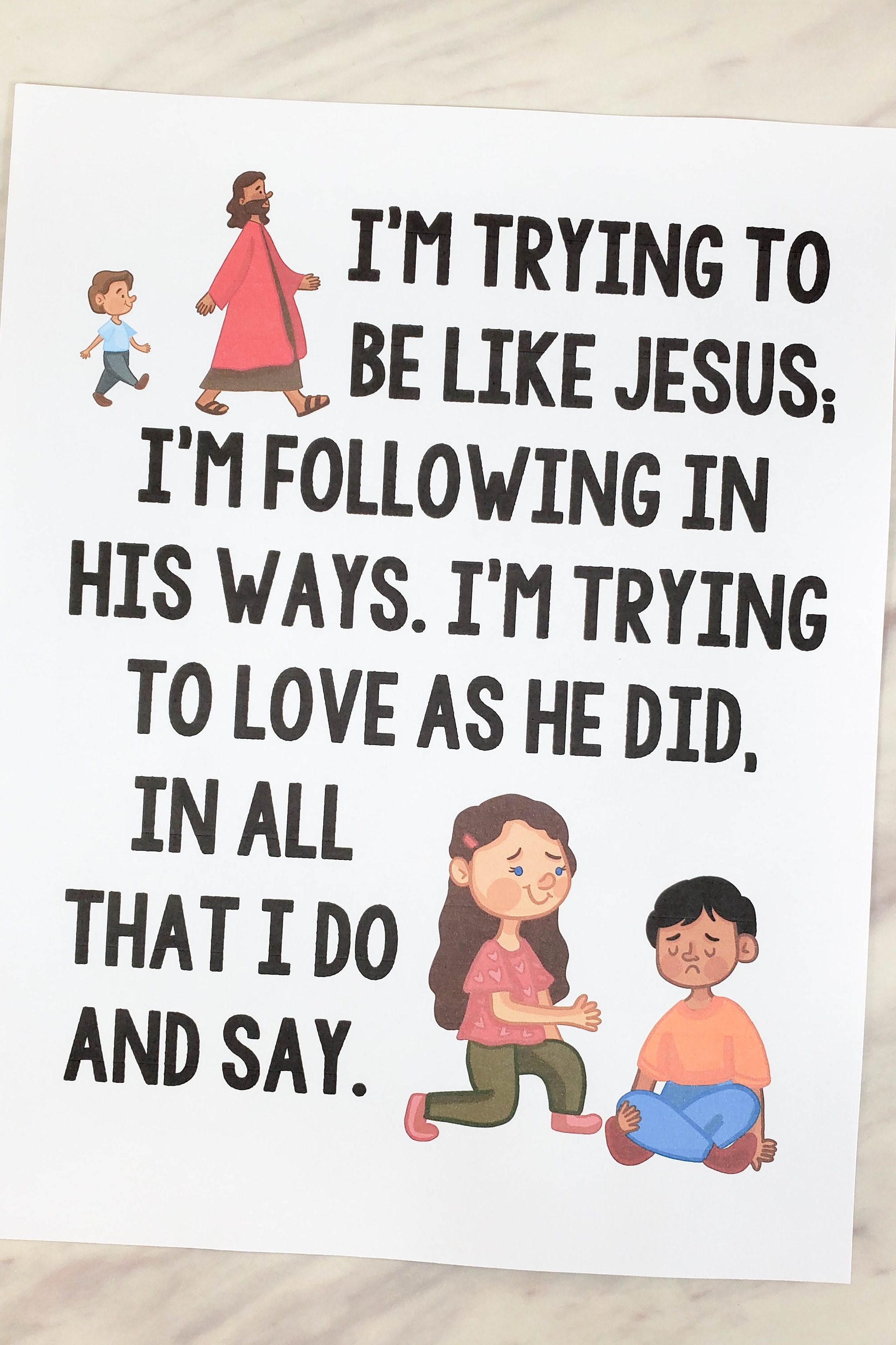 I'm Trying to Be Like Jesus Flip Chart & Visual Aids Singing Time ...