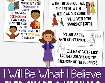 I Will Be What I Believe Flip Chart & Visual Aids Blake Gillette Singing Time Come Follow Me Slideshow Printable Primary 2024 Book of Mormon