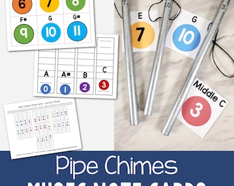 Pipe Chimes Music Note Cards for Singing Time PDF Printable Cards for Elementary Music Teachers & Primary Leaders to Make Easy Song Charts