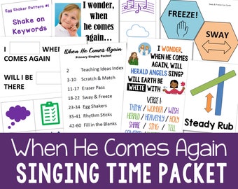 When He Comes Again Singing Time Packet Primary Music Leader Lesson Plans 7 Activities LDS Song Helps Printable PDF Flip Chart Visual Aids