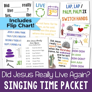 Did Jesus Really Live Again Singing Time Packet Primary Music Leader Lesson Plans 8 Activities LDS Printable PDF Flip Chart Visual Aids