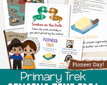 Primary Pioneer Trek Obstacle Course Kids Activity and Singing Time Game for LDS Pioneer Day Lesson Plan PDF Music Leader Printable
