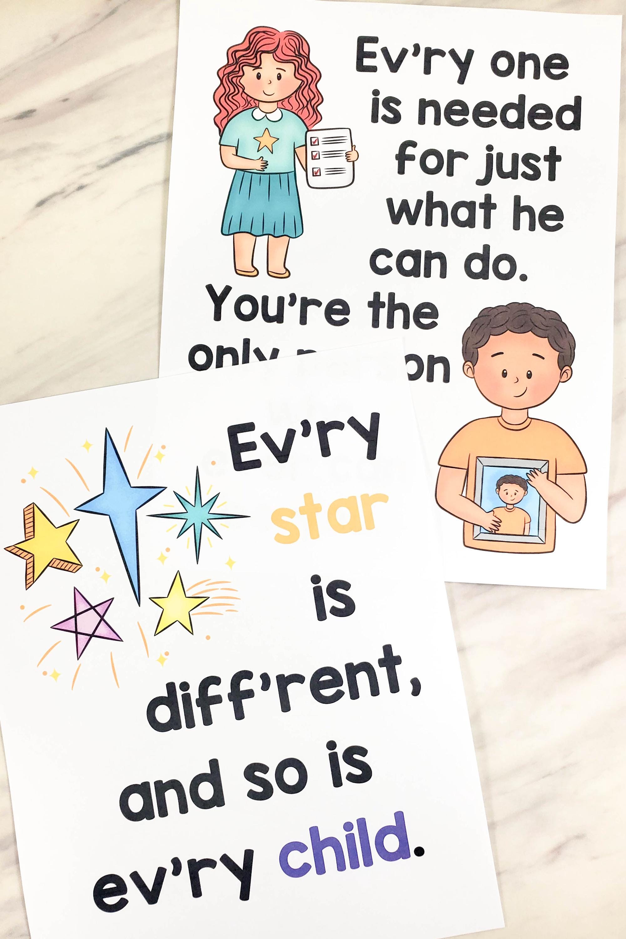 Every Star is Different Flip Chart Visual Aids Printable PDF Lyrics ...