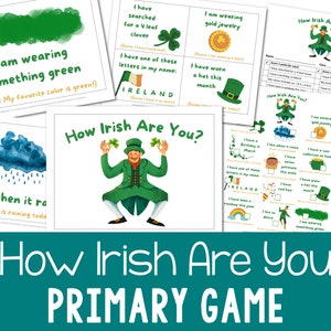 How Irish Are You fun printable primary game for singing time or classrooms! Quiz the children while learning a little about Irish traits in this fun game! Printable or Slideshow activities for kids.