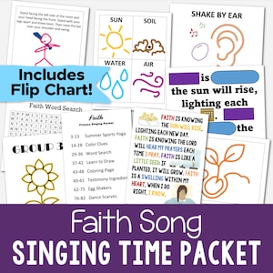 Faith Singing Time Primary 8 Ideas Teaching Packet Faith Song Flip Chart Visual Aids Come Follow Me Lesson Plans LDS Primary Music Leaders