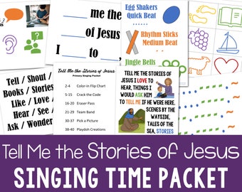 Tell Me the Stories of Jesus Singing Time Packet | LDS 2023 Primary Song 6 Printable Teaching Ideas & Flip Chart Music Leader Visual Aids