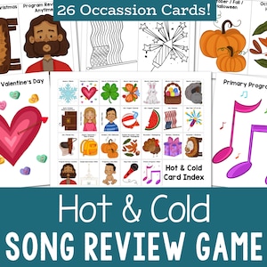 Hot & Cold Singing Time Review Game No-Prep LDS Primary Music Leader or Teacher Lesson Plan Kids Activity Holidays Occasions Printable PDF image 1