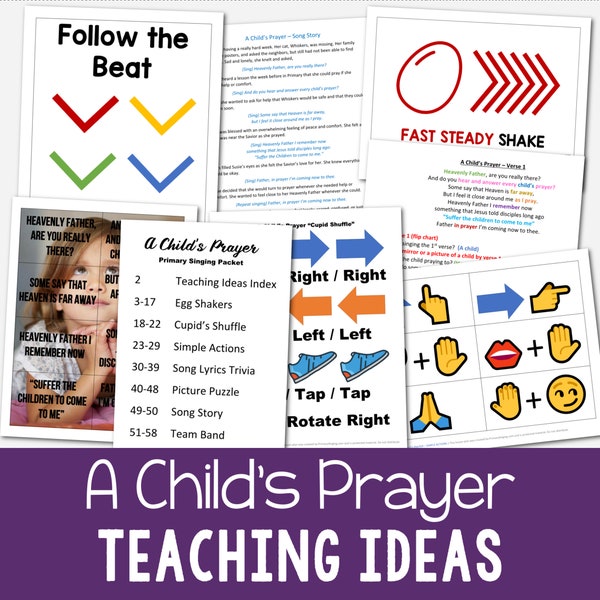 A Child's Prayer Teaching Ideas 7 Singing Time Activities Printable Lesson Plans LDS Primary Music Leaders PDF Come Follow Me Song Helps