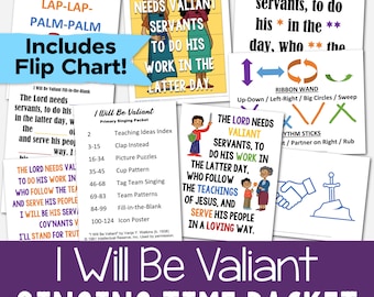 I Will Be Valiant Singing Time Packet 7 Teaching Ideas LDS Song Flip Chart Visuals PDF 2024 Come Follow Me Primary Music Leaders