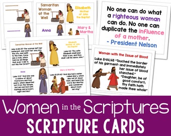 25 Women in the Scriptures Info Cards | Includes New Testament Old Testament Book of Mormon Doctrine & Covenants Printable Art and Card LDS