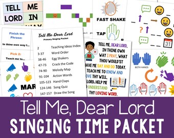 Tell Me Dear Lord Singing Time Teaching Packet Printable PDF Flip Chart Visuals Come Follow Me Lesson Plans LDS Primary Music Leaders