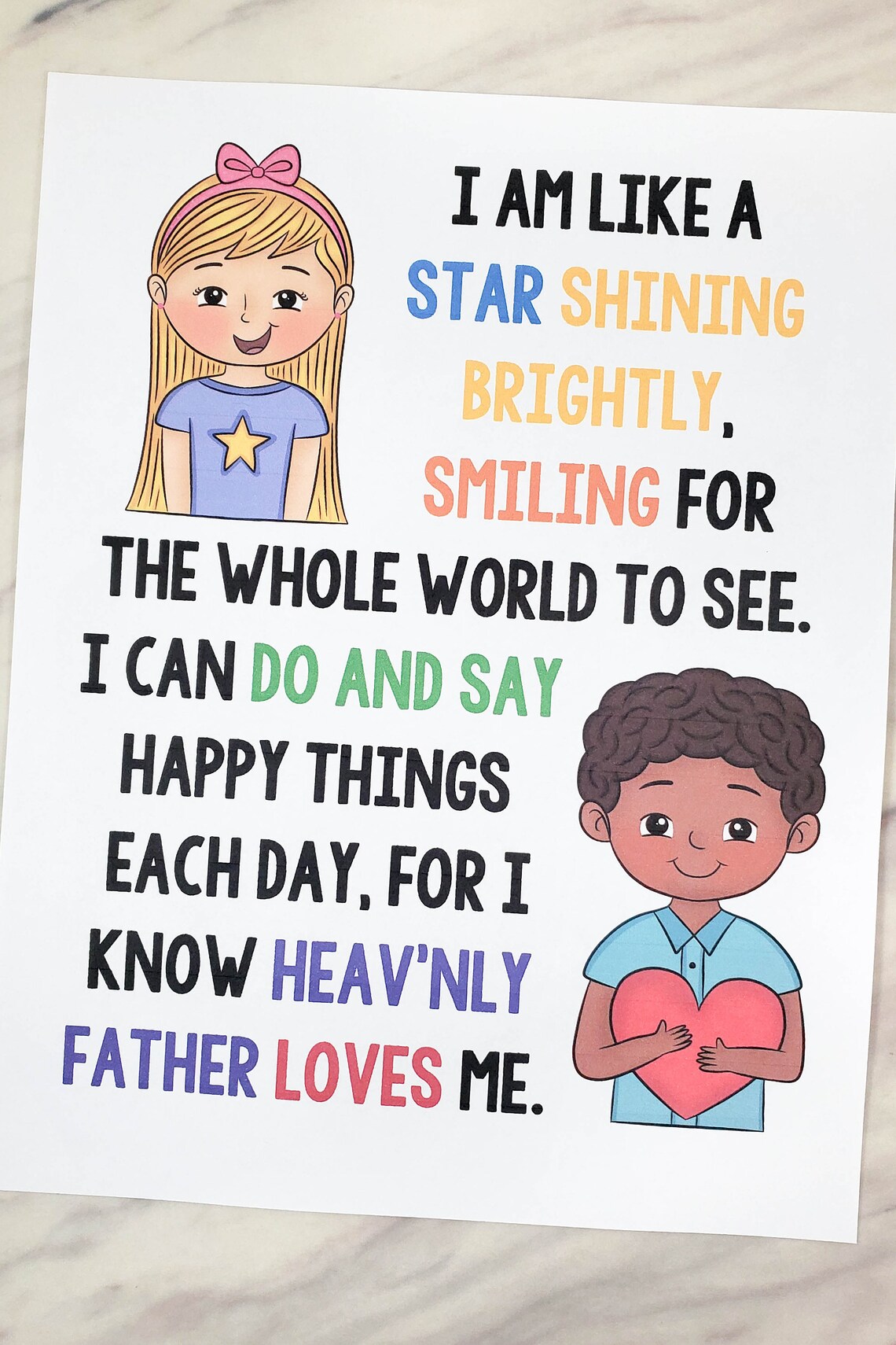 I Am Like a Star Flip Chart Visual Aids Singing Time Teach Primary Song ...