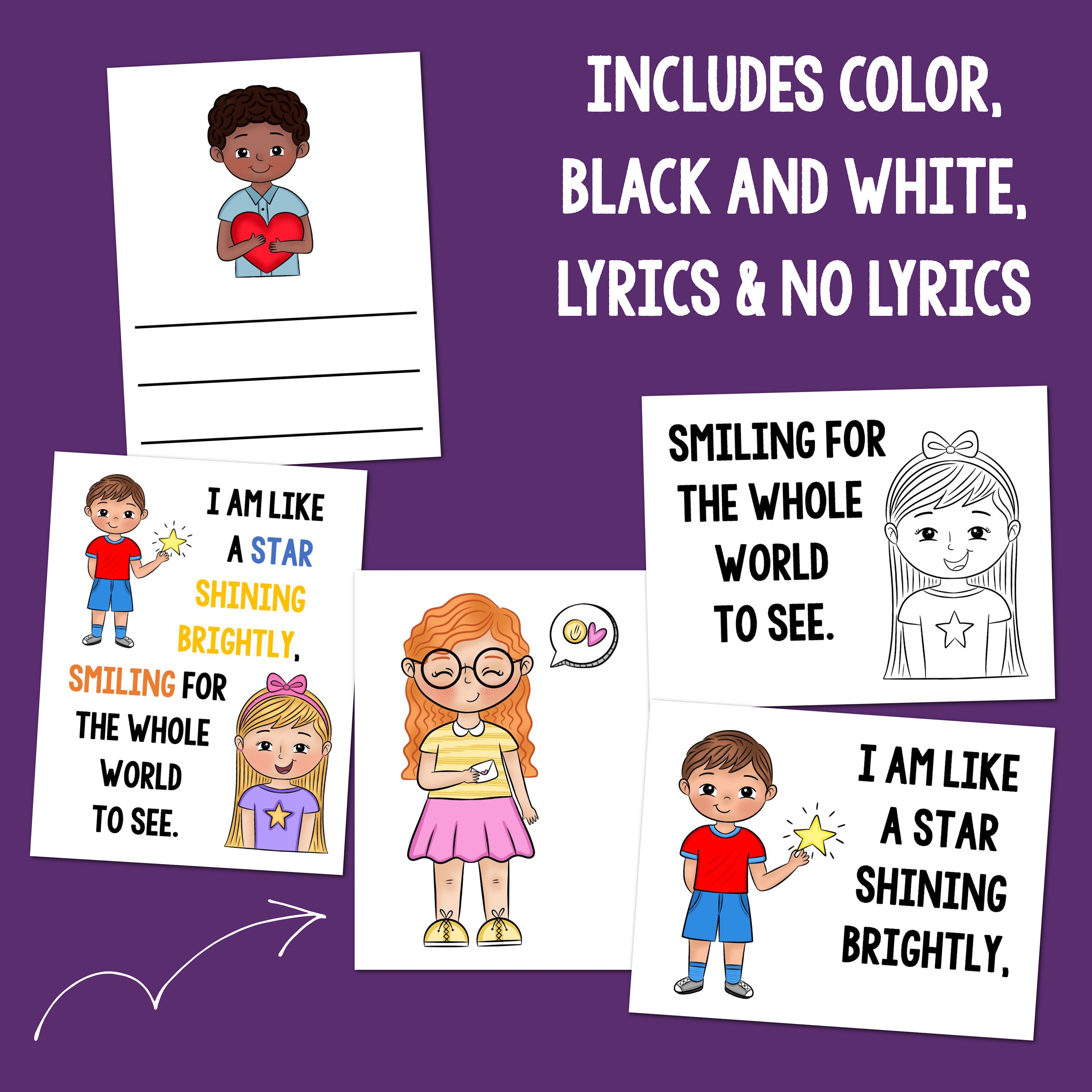 Sing Compic Visual I Am Like a Star Flip Chart Visual Aids Singing Time Teach Primary Song ...