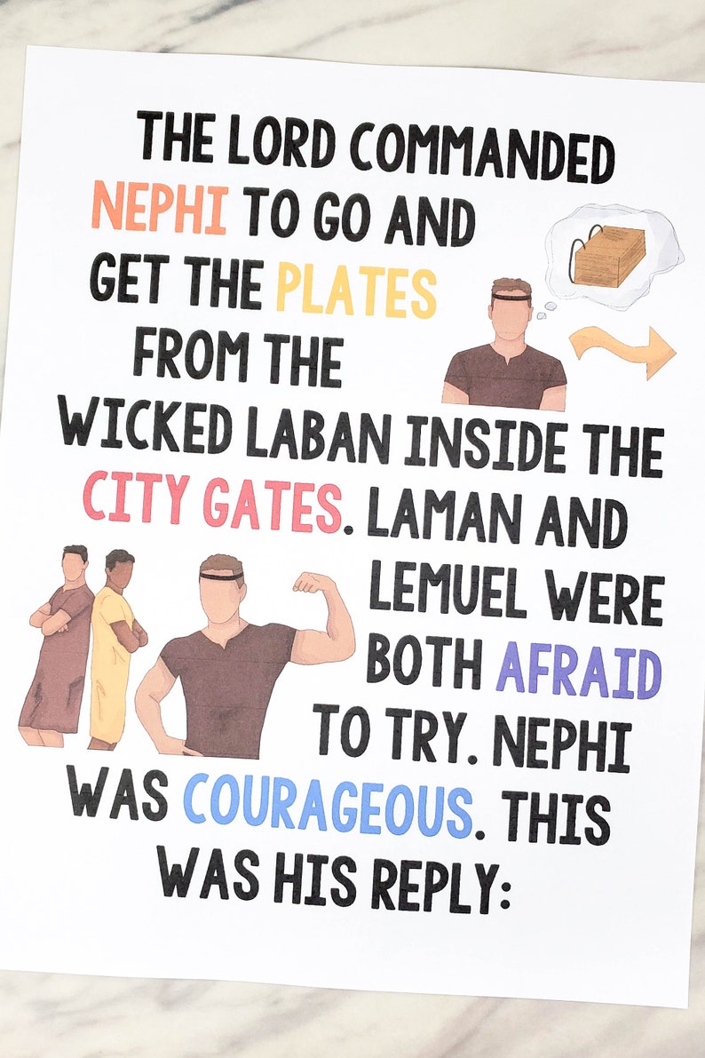 Nephi's Courage Flip Chart & Visual Aids Teach Lyrics 2024 Come Follow